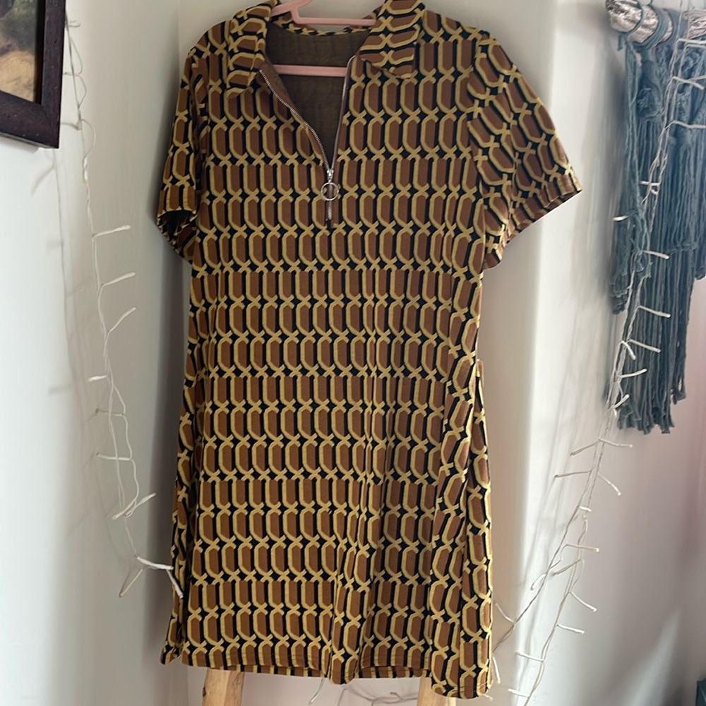 1960s look polyester mini dress